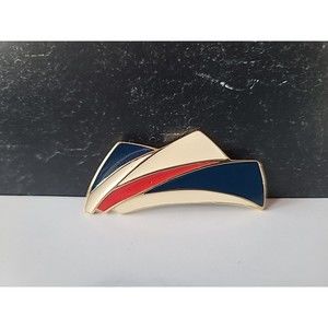 Vintage Trifari Red White And Blue Enamel Brooch